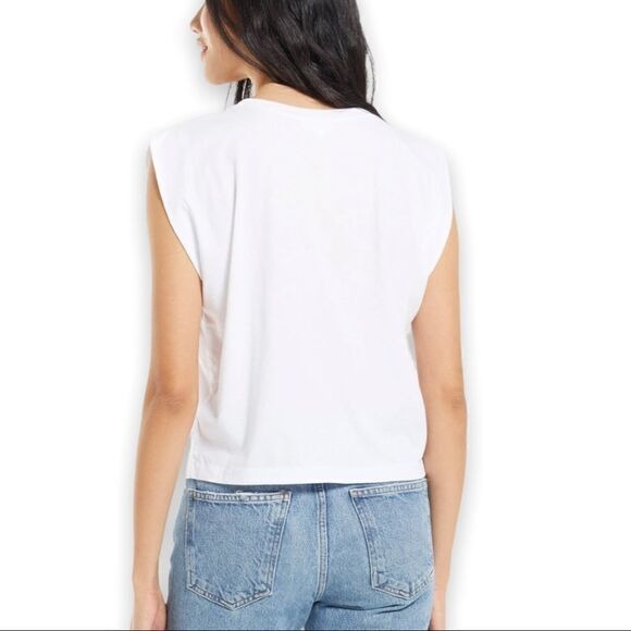 Zara White Exaggerated Shoulder Crop - Picture 4 of 5